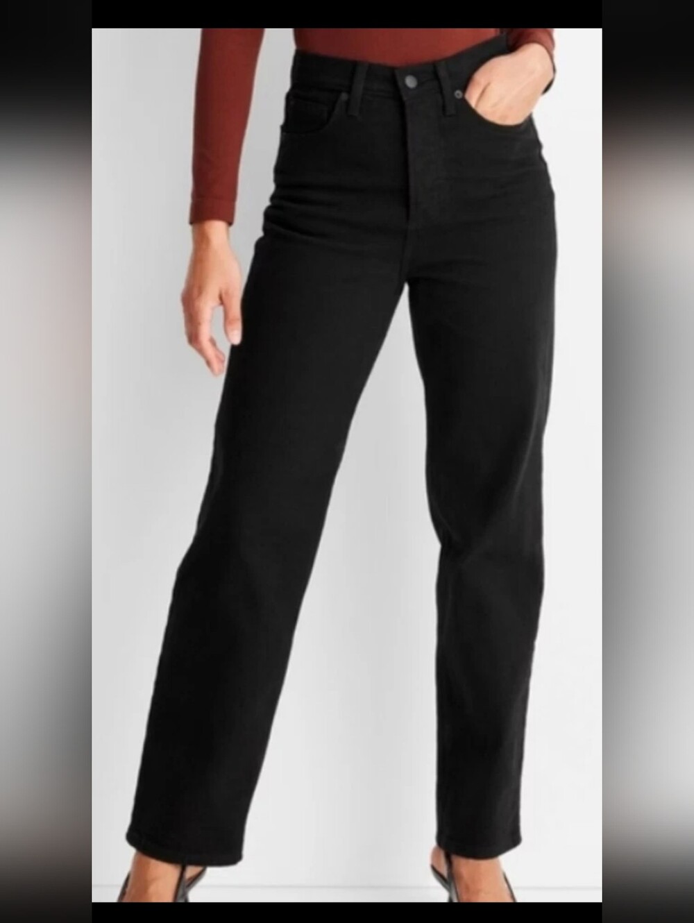 Universal Thread Black Highest Straight Leg Jeans Size 4 Black